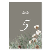 Snowy Greenery Table Number Card Tischnummer (Vorderseite)