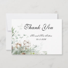 Snowy Greenery Thank You card Dankeskarte