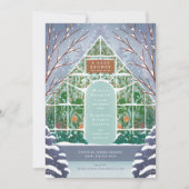Snowy Greenhouse Winter Baby Dusche Einladung (Vorderseite)