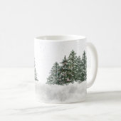 Snowy Grove Weihnachtsbaum-Tasse Kaffeetasse (VorderseiteRechts)