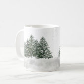 Snowy Grove Weihnachtsbaum-Tasse Kaffeetasse (Vorderseite Links)