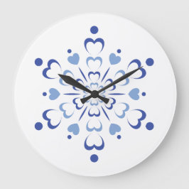 Snowy Heartburst Große Wanduhr
