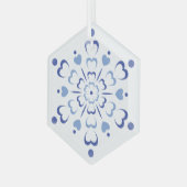 Snowy Heartburst Ornament Aus Glas (Vorderseite Links)
