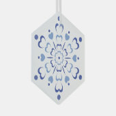 Snowy Heartburst Ornament Aus Glas (Vorderseite Rechts)