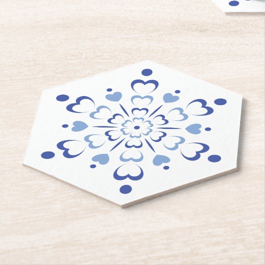 Snowy Heartburst Untersetzer (angewinkelt)