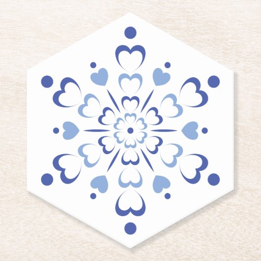Snowy Heartburst Untersetzer (Vorderseite)