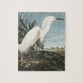 Snowy Heron oder White Egret von Birds of America Puzzle (Vertikal)