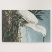 Snowy Heron oder White Egret von Birds of America Puzzle (Horizontal)