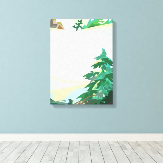 Snowy Hill Leinwanddruck (Insitu (Holzboden))