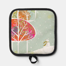 Snowy Hills Winter Küchenhalter Topflappen