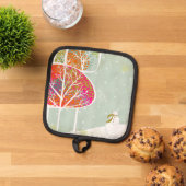 Snowy Hills Winter Küchenhalter Topflappen (Oben Unten)