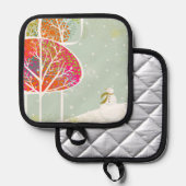 Snowy Hills Winter Küchenhalter Topflappen (Vorderseite/Rückseite)