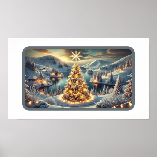 Snowy Hillside Christmas Serenity Poster (Vorne)