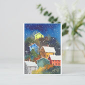 Snowy Hillside Houses Postkarte (Stehend Vorderseite)