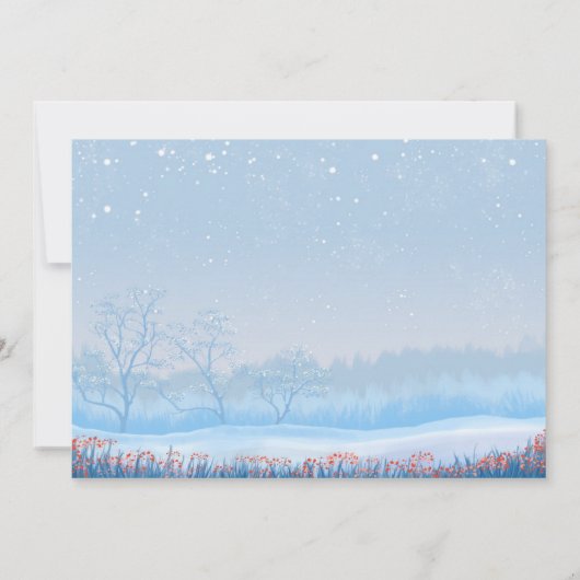 Snowy Holiday Party Einladung (Rückseite)