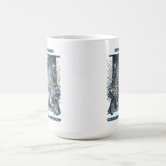 Snowy Holiday Window Deco Kaffeetasse (Mittel)