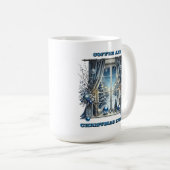 Snowy Holiday Window Deco Kaffeetasse (VorderseiteRechts)