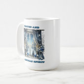 Snowy Holiday Window Deco Kaffeetasse (Vorderseite Links)
