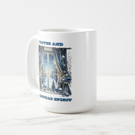 Snowy Holiday Window Deco Kaffeetasse (Vorderseite Links)