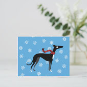 Snowy Hound Postkarte (Stehend Vorderseite)