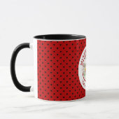 Snowy Hütte Christmas Red Blue Heart Pattern Tasse (Links)
