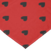 Snowy Hütte Christmas Red Blue Heart Pattern Tischdecke (Schrägansicht)