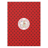 Snowy Hütte Christmas Red Blue Heart Pattern Tischdecke (Vorderseite)