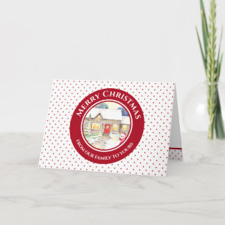 Snowy Hütte Frohe Weihnachten aus unserer Familie Karte