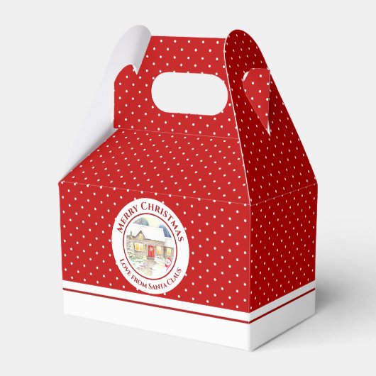 Snowy Hütte Frohe Weihnachten vom Weihnachtsmann Geschenkschachtel (Vorderseite)