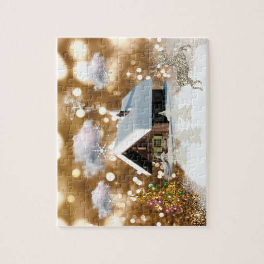 Snowy Hütte Holiday Puzzle (Vertikal)