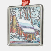 Snowy Hütte Ornament Aus Metall (Links)