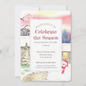 Snowy Hütte Weihnachten Neujahr Party Einladung (Vorderseite)