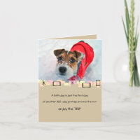 Snowy Jack Russell Terrier Birthday Greeting Card