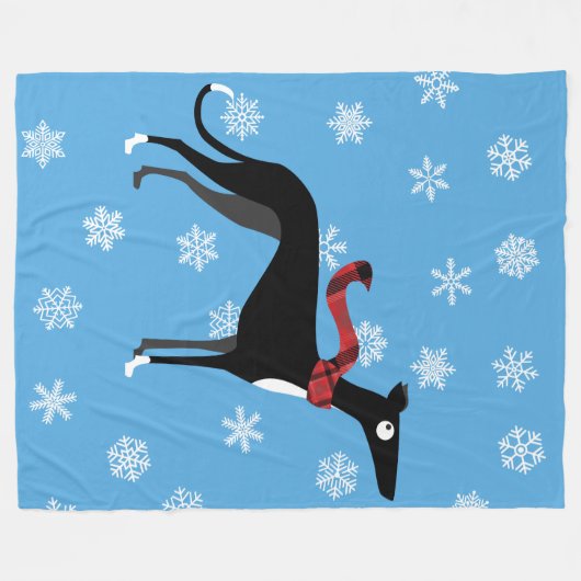 Snowy-Jagdhund Fleecedecke (Vorderseite (Horizontal))