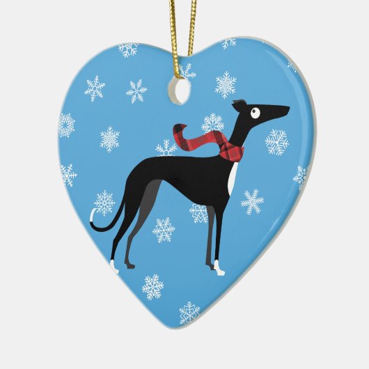 Snowy-Jagdhund Keramikornament (Links)