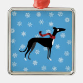 Snowy-Jagdhund Silbernes Ornament (Vorne)
