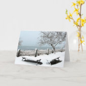 Snowy Januar Nachmittag Karte (Gelbe Blume)