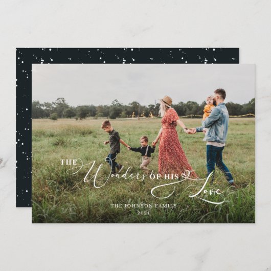 Snowy Joto the World Blue Foto Weihnachten (Vorne/Hinten)