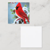 Snowy Kardinal Bird Graphic Quadratische Visitenkarte (Vorne/Hinten)