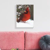 Snowy Kardinal Leinwanddruck (Insitu (Wohnzimmer))