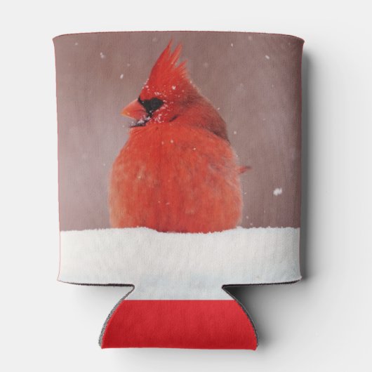 Snowy Kardinal Red Bird Cosy Can Cooler Dosenkühler (Rückseite)