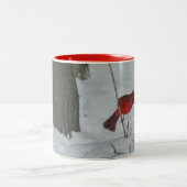 Snowy Kardinal Zweifarbige Tasse (Mittel)