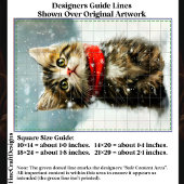 Snowy Kitten, Red Christmas Scarf EG2R Decoupage Seidenpapier