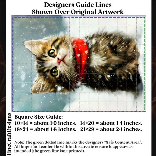 Snowy Kitten, Red Christmas Scarf EG2R Decoupage Seidenpapier