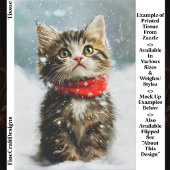 Snowy Kitten, Red Christmas Scarf EG2R Decoupage Seidenpapier