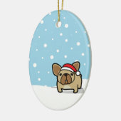 Snowy-Kitz Frenchie Keramik Ornament (Links)