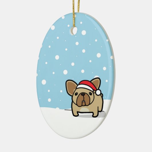 Snowy-Kitz Frenchie Keramik Ornament (Links)