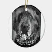 Snowy Labradoodle Keramikornament (Links)