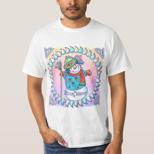 Snowy Lady Snowman T - Shirt (Vorderseite)