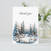 Snowy Landscape Beerdigung Foto Vielen Dank Dankeskarte (Stehend Vorderseite)